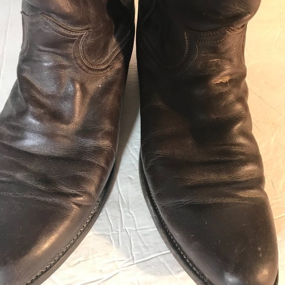 Justin Boots 3132 Roper Cowboy Brown Leather Western Sz 10 B EUC Southwestern - Picture 7 of 9